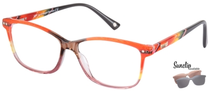 vonBogen XP 1511 Brille orange lila mit Sonnenclip