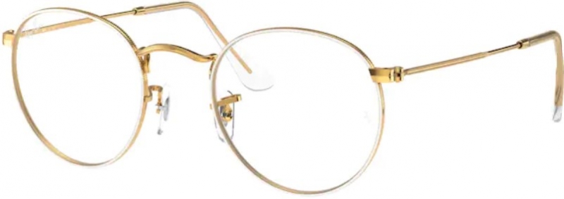 RAY-BAN RB 3447V ROUND METAL Brille gold-wei