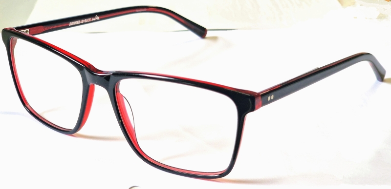AUGENBLICK Brille DAMIAN schwarz rot