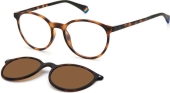 Polaroid PLD 6137/CS Brille mit Sonnenclip braun