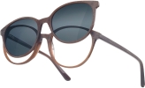 LOOK & FEEL BI 5583 Brille mit Sonnenclip braun holzoptik
